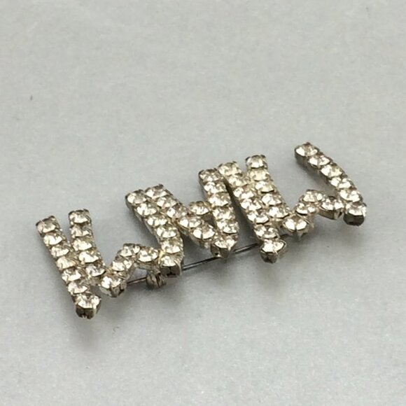 Vintage Miami Sparkly Rhinestone Brooch Pin Kitsch Florida Souvenir - Picture 5 of 10